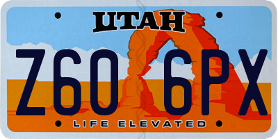 UT license plate Z606PX