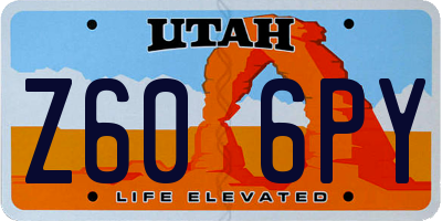 UT license plate Z606PY