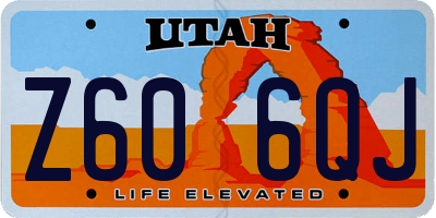 UT license plate Z606QJ