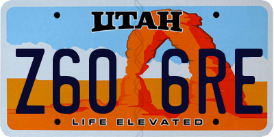 UT license plate Z606RE
