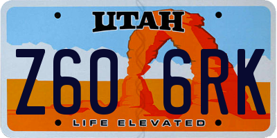 UT license plate Z606RK