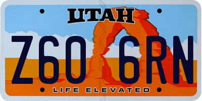 UT license plate Z606RN