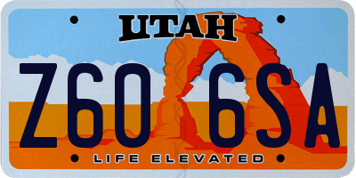 UT license plate Z606SA