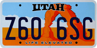 UT license plate Z606SG
