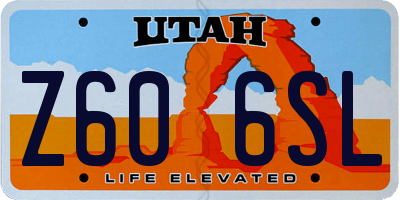 UT license plate Z606SL