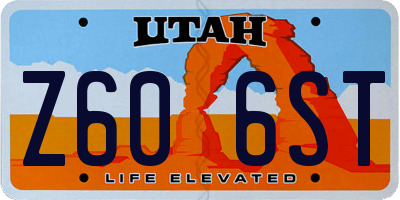 UT license plate Z606ST