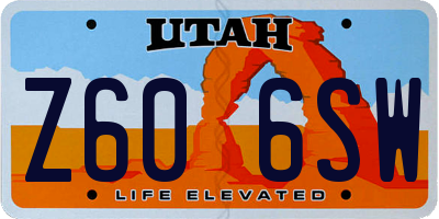 UT license plate Z606SW