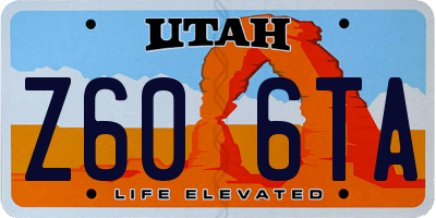UT license plate Z606TA