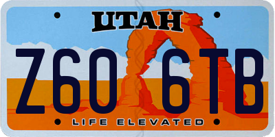 UT license plate Z606TB