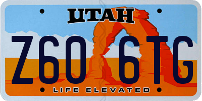 UT license plate Z606TG