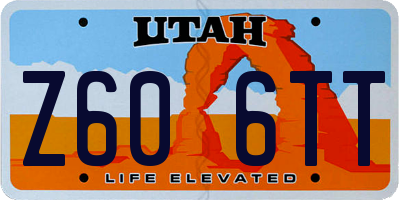 UT license plate Z606TT