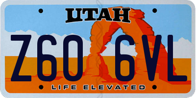 UT license plate Z606VL