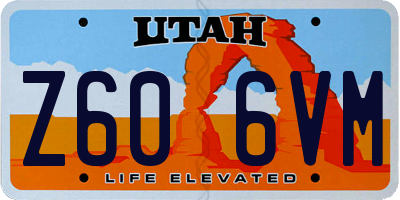 UT license plate Z606VM