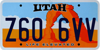 UT license plate Z606VV