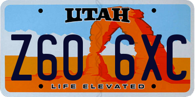 UT license plate Z606XC