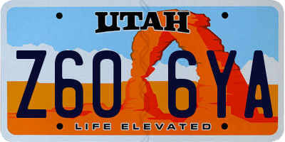 UT license plate Z606YA