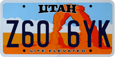 UT license plate Z606YK