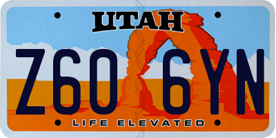 UT license plate Z606YN