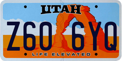UT license plate Z606YQ