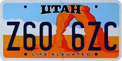 UT license plate Z606ZC