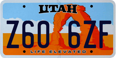 UT license plate Z606ZF