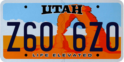 UT license plate Z606ZO