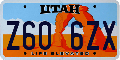 UT license plate Z606ZX