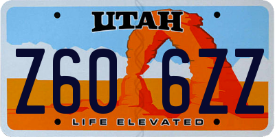 UT license plate Z606ZZ