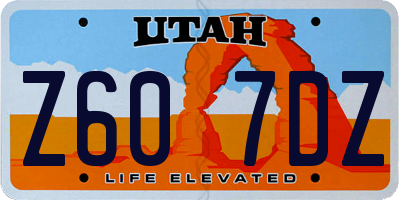 UT license plate Z607DZ