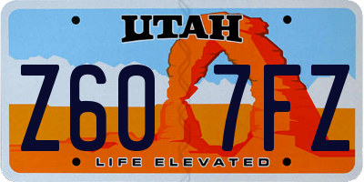 UT license plate Z607FZ