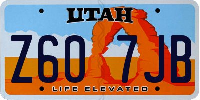 UT license plate Z607JB