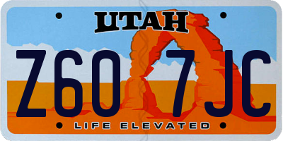 UT license plate Z607JC