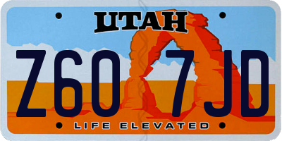 UT license plate Z607JD