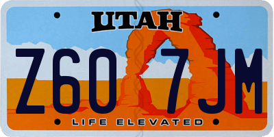 UT license plate Z607JM