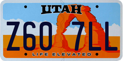 UT license plate Z607LL