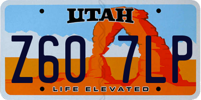 UT license plate Z607LP