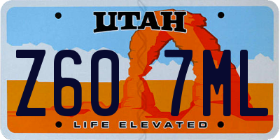 UT license plate Z607ML