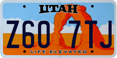 UT license plate Z607TJ