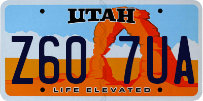 UT license plate Z607UA