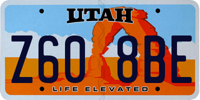 UT license plate Z608BE