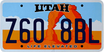 UT license plate Z608BL