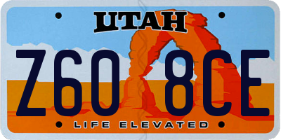 UT license plate Z608CE