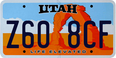 UT license plate Z608CF