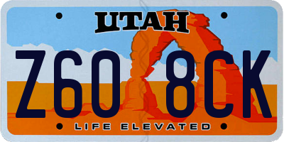 UT license plate Z608CK