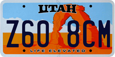 UT license plate Z608CM