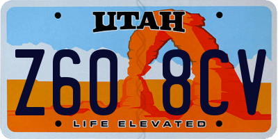 UT license plate Z608CV