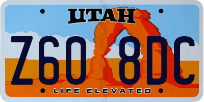 UT license plate Z608DC