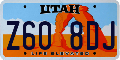 UT license plate Z608DJ