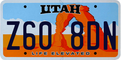 UT license plate Z608DN