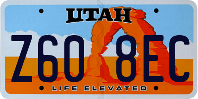 UT license plate Z608EC